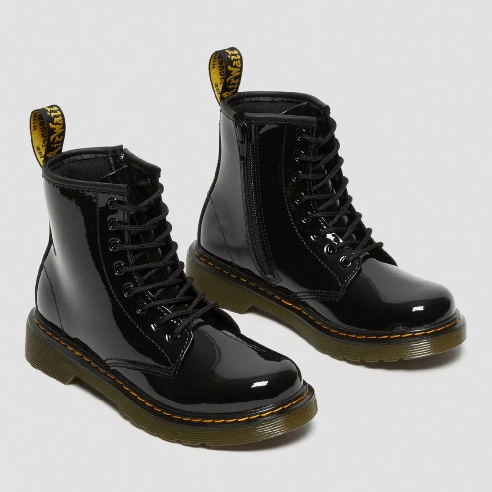 Dr. Martens Junior 1460 Patent Leather Lace Up Boots
